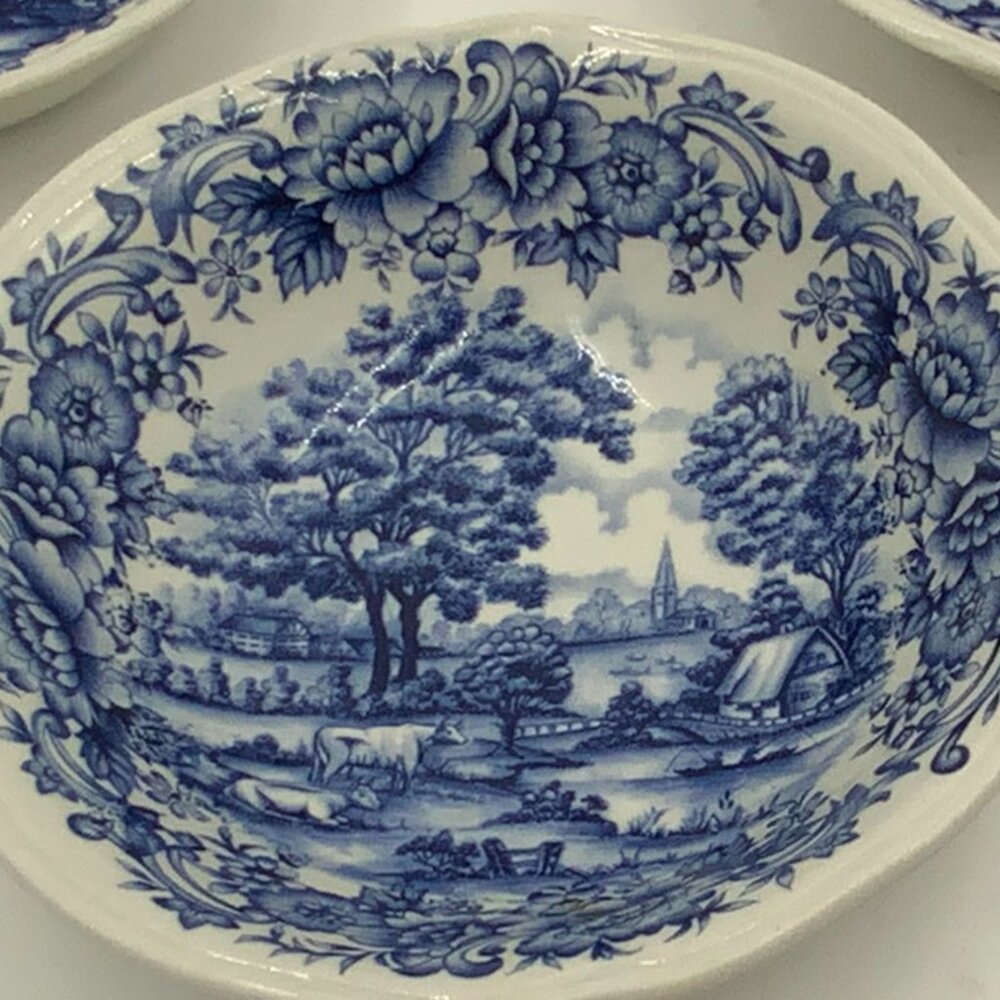4 Emporium of Maine "Home Country" Myott Meakin Blue and White Bowls 6 1/4" - Picture 6 of 10